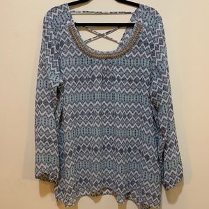 Maurices Diamond & Silver Bead Sequined Blouse